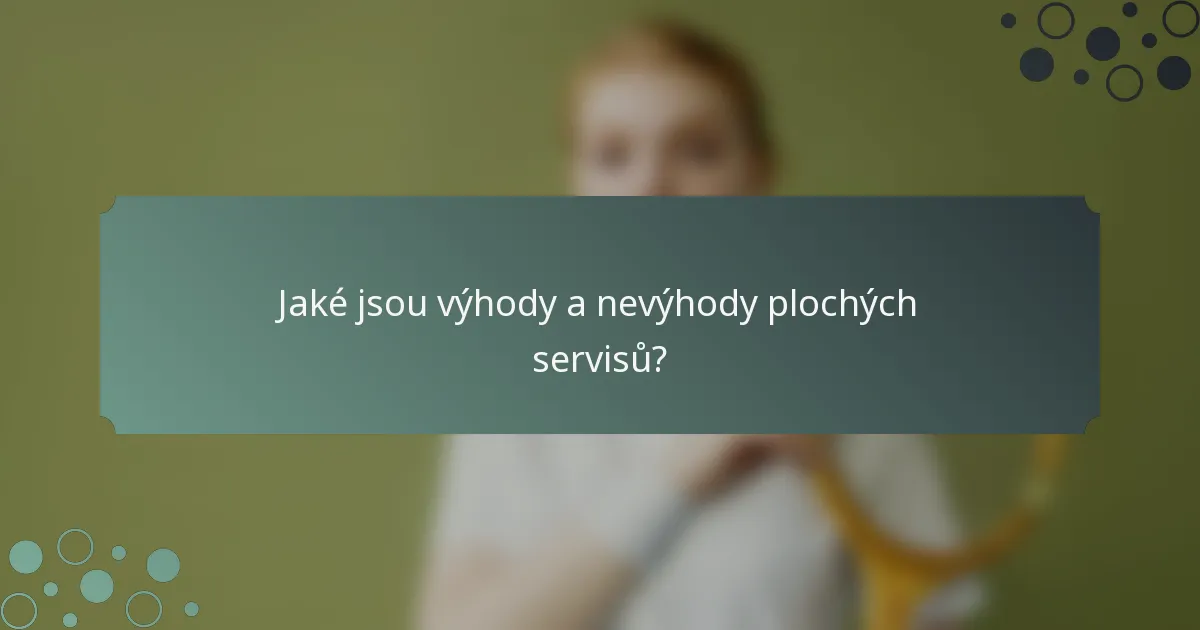 Jaké jsou výhody a nevýhody plochých servisů?